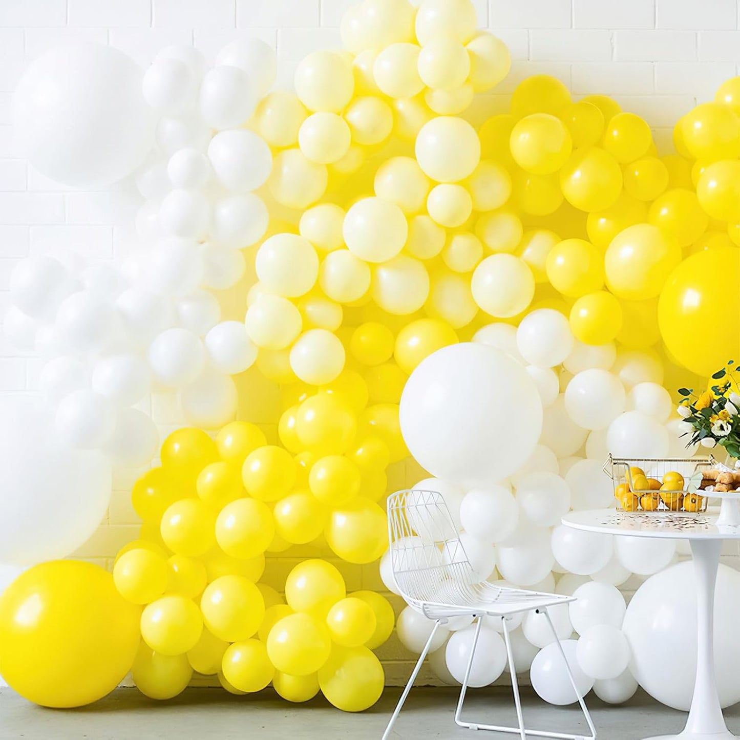 PartyWoo Yellow Balloons - 120-Piece Matte Latex Balloon Arch Kit | Various Sizes for Easter & Celebrations