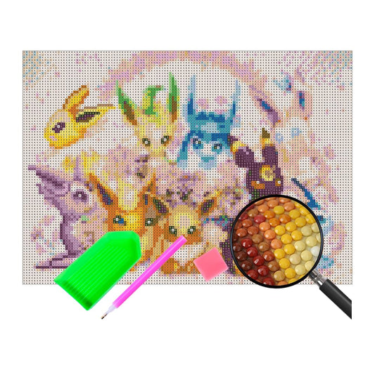 fufibwoesan Cartoon Animal Diamond Painting Arts and Crafts Round Full Drill Diamond Art Kits Decorative Wall Room Gift Digital Diamond Painting Kit for Beginners (30x40cm/12x16in) (P-O-K-023)