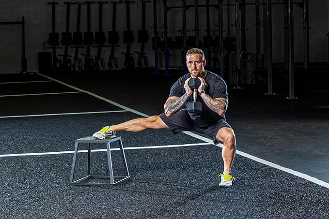 Rage Fitness Steel Plyo Box 12-18-24 Inch High Anti-Slip Pre-Assembled Plyometric Jump Box for Home Gym Conditioning and Strength Training (Sold Individually) Plyometric Platform Step