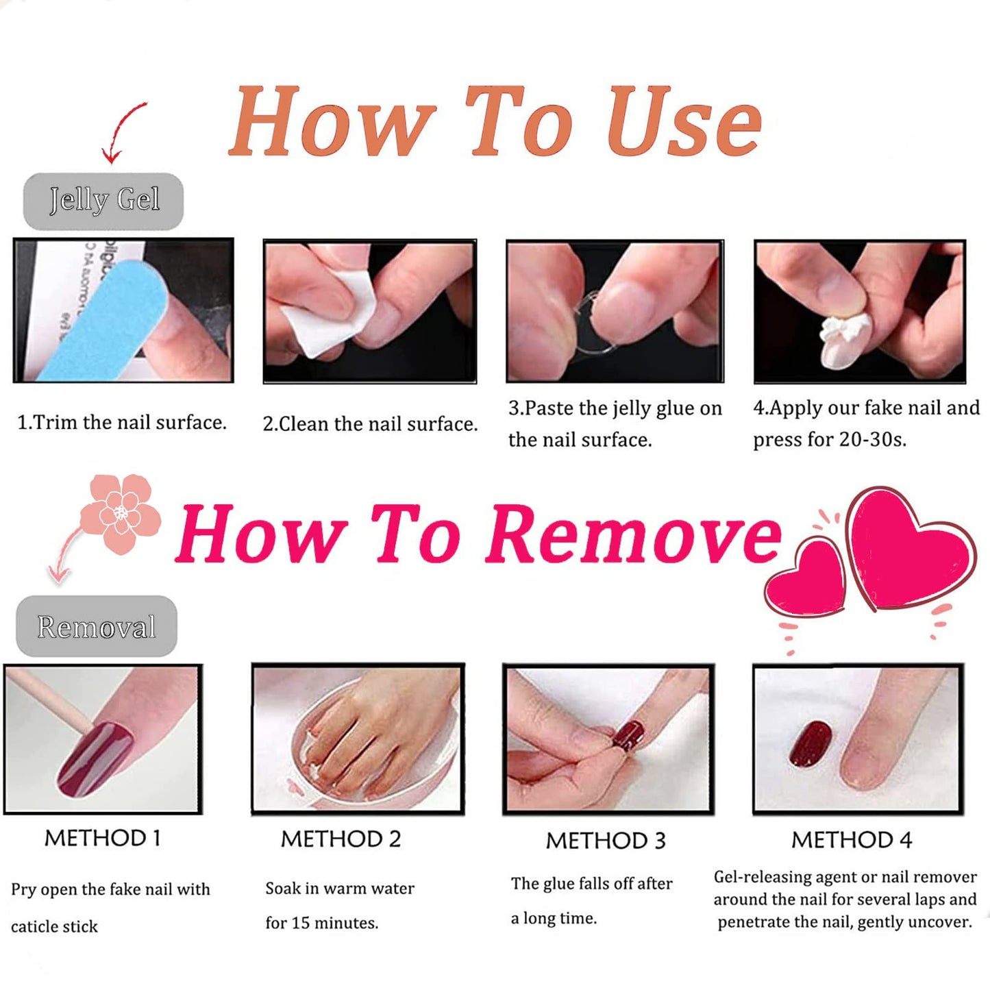 Black French Tip Press on Nails Long Square Fake Nails Glitter Acrylic Nails Reuable Artificial Nail Full Cover Glossy Glue on Nail Shiny False Nail for Women Manicure 24Pcs