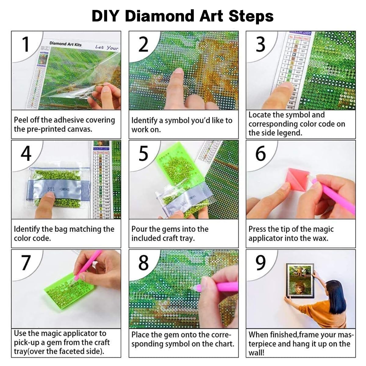 WHYCJXWL Diamond Art Kits for Adults and Kids, Full Drill Round Rhinestone Diamonds, Cross Stitch Embroidery Art, Winnie Pooh Diamond Art (12X16 Inch)