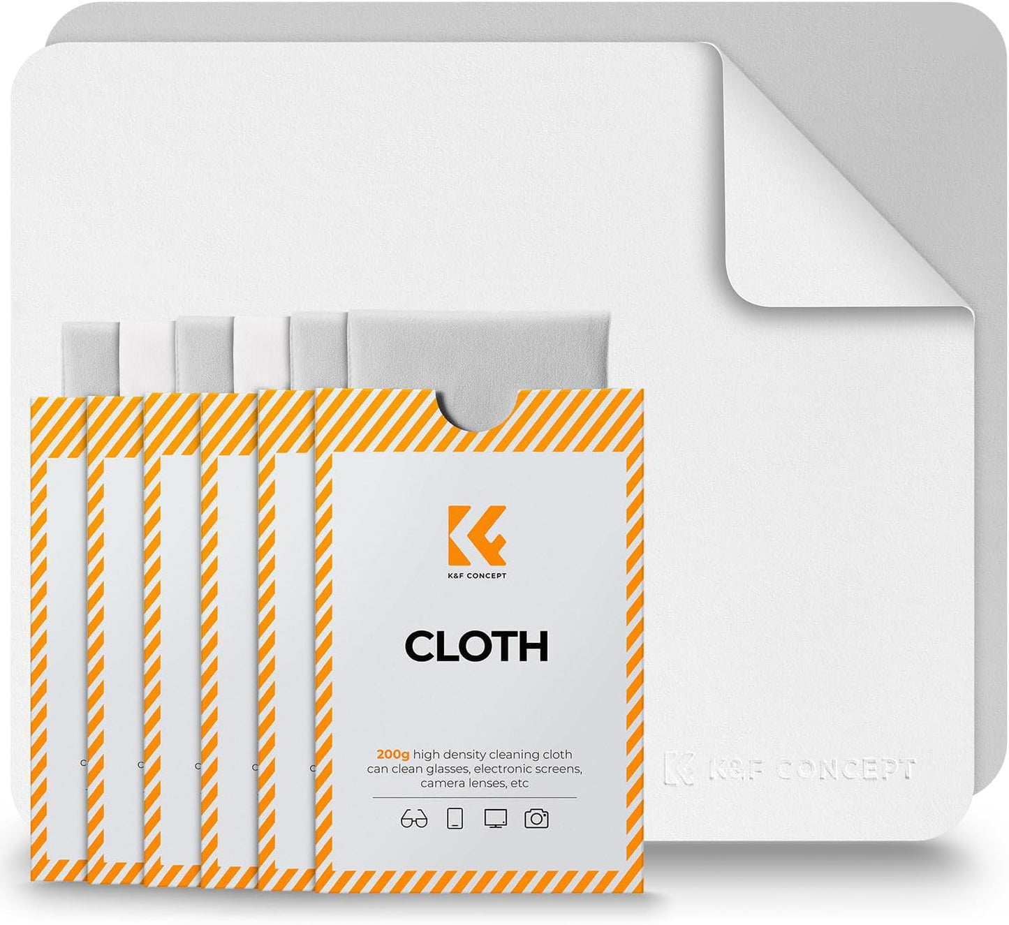 12 Pack Headset, K&F CONCEPT Lens Cleaning Cloth | Microfiber Cleaning Cloth | Glasses Cleaning Cloths | Eyeglass Lens