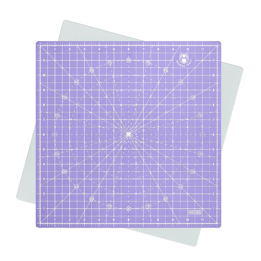 Headley Tools 12"x12" Rotating Cutting Mat, Self Healing Mat with 360-Degree Rotation & Anti-Slip Base, Sewing Board Cutting Mat Perfect for Fabric Quilting Leather Hobby Project, Purple