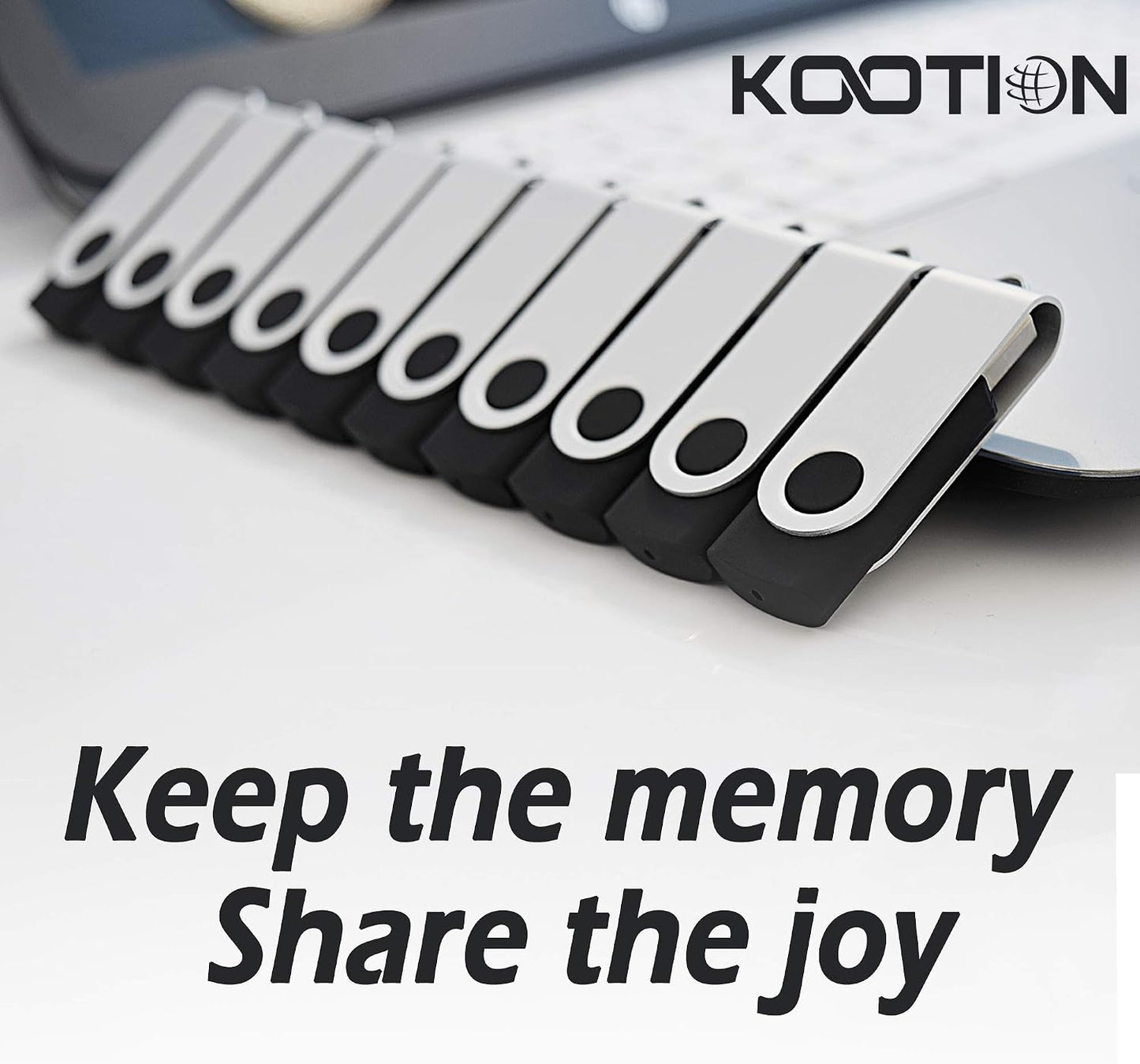 KOOTION 10 1GB 1gb X USB Flash Drive Flash Drive Swivel Thumb Drive Memory Stick Keychain Design Black