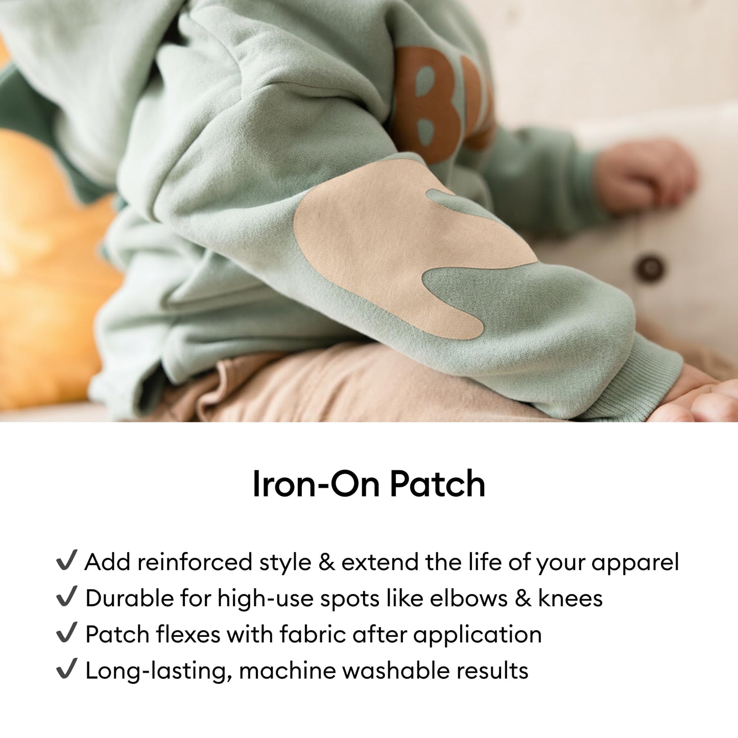 Cricut Iron-On Patch, Neutral Solids - 4 in x 6 in (16 ct) - Repair or Customize Clothing - Machine Washable - No Sewing Needed