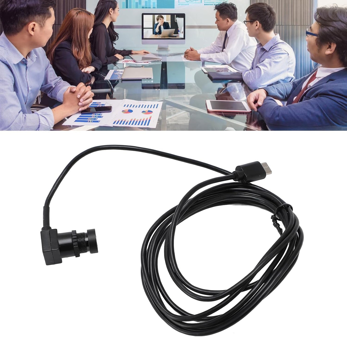 Zopsc 1080P 30FPS USB C Webcam with Microphone, Auto Low Light Correction, Plug and Play Camera for Laptop/Smartphone.