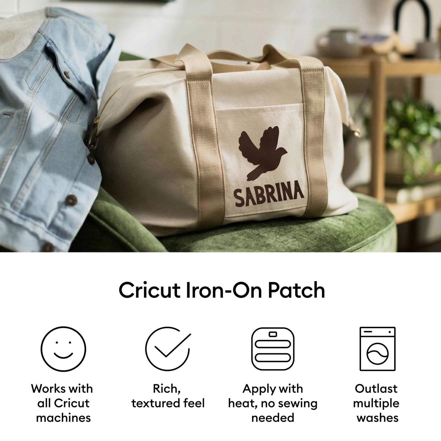Cricut Iron-On Patch, Neutral Solids - 4 in x 6 in (16 ct) - Repair or Customize Clothing - Machine Washable - No Sewing Needed