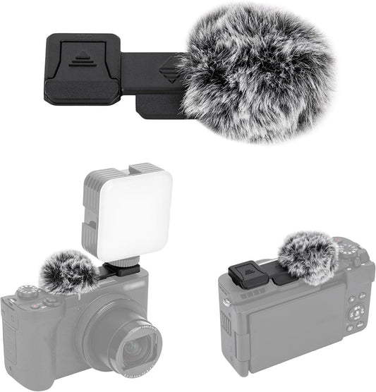 V1 V1 JJC Cold Shoe Wind Muff Windshield for Canon PowerShot Camera, Shoe Adapter Mount Holder for LED Light Microphone