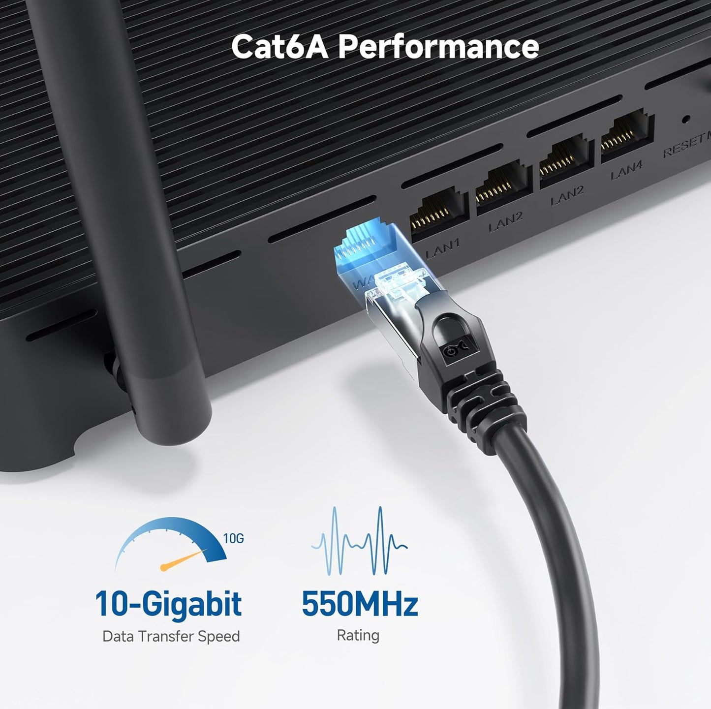 10Gbps 5-Pack 6A 14ft, 6A Cat6A Cable Matters Snagless Shielded Cat Ethernet Cable - Cat Cable, Cord, Ethernet Cord