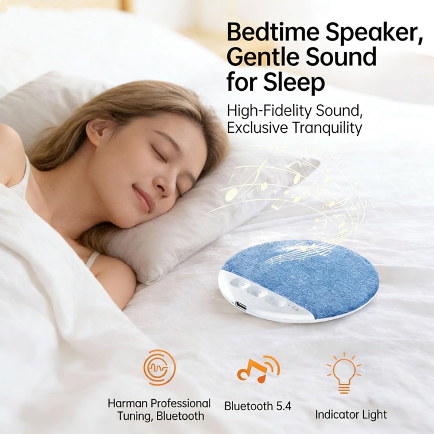 2026 New Pillow Speaker for Sleeping, Under Pillow Speakers for Sleeping Bluetooth with White Noise, Dual-Mode Bone