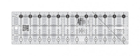 Creative Grids Quick Trim and Circle Quilting Ruler – CGRMT1 – Made in USA, 3-1/2in x 12-1/2in Rectangle, Non-Slip Grip Acrylic Quilting, Sewing, Crafting, Patchwork Ruler for Measuring