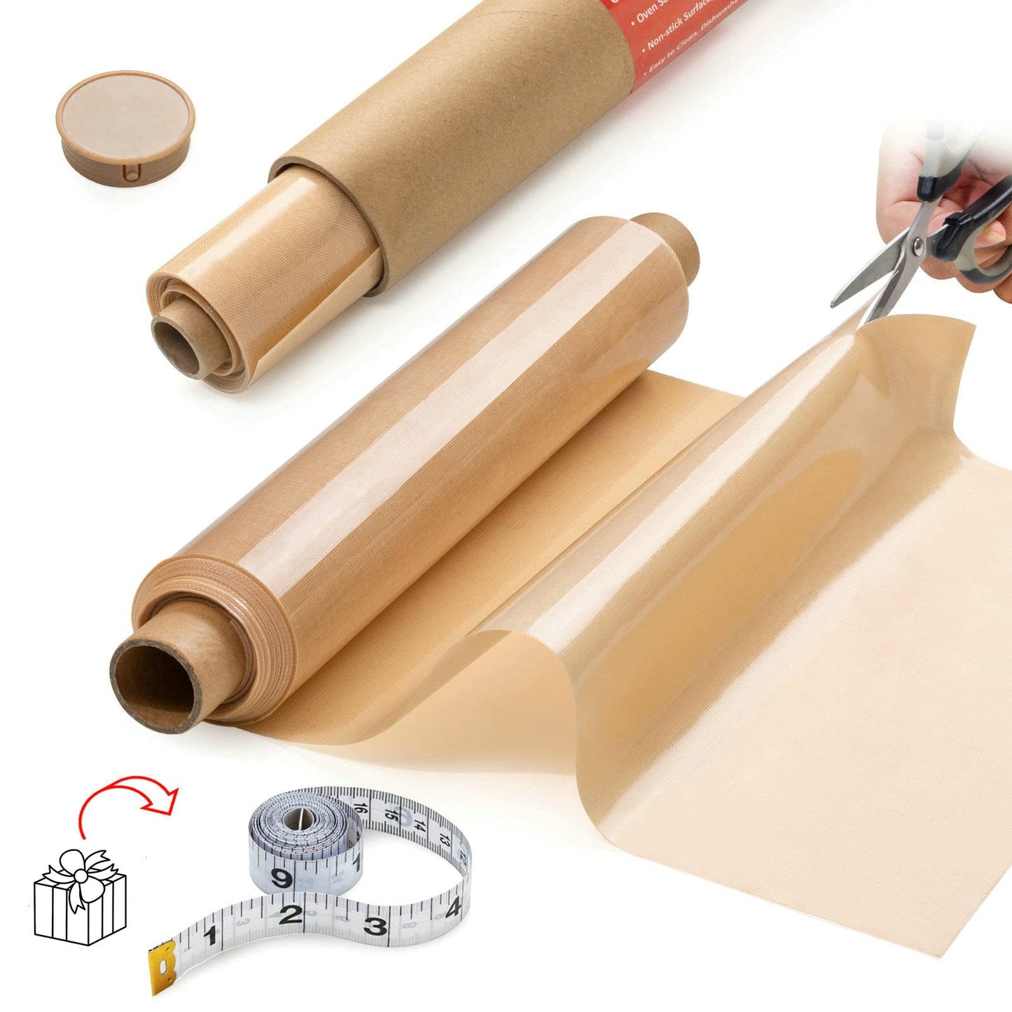 Silicone Baking Mat Roll -12IN x 10FT Non Stick Heat Resistant Food Grade Baking Mats, No Slip Reusable Freeze Dryer Mat,Pastry Mat,Countertop Protector Mat, Washable Oil-Proof Refrigerator Liners