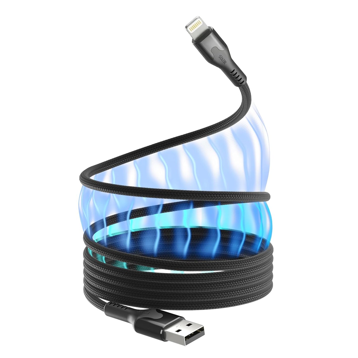 12W, 6FT Statik MagStack USB A to Lightning Cable MFi Certified, Clutter-Free Magnetic Charging Cable, Anti-Tangle
