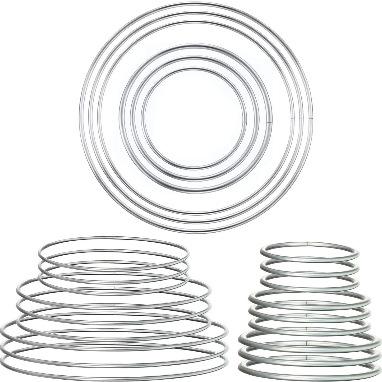 Hotop Metal Rings Hoops Metal Dream Catcher Macrame Steel Craft Rings Floral Hoop for Wreaths Macrame Projects(24 Pcs,Circle)