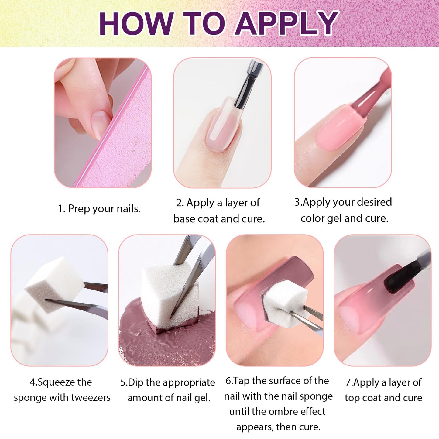 U-Shinein Gradient Painting Gel, 9 Colors Ombre Gel Nail Polish Brown Red Sponging for Pigment Pat Aura Nails French Manicure Long-lasting Soak of UV Home Salon DIY Nail Art Foreign Landscapes