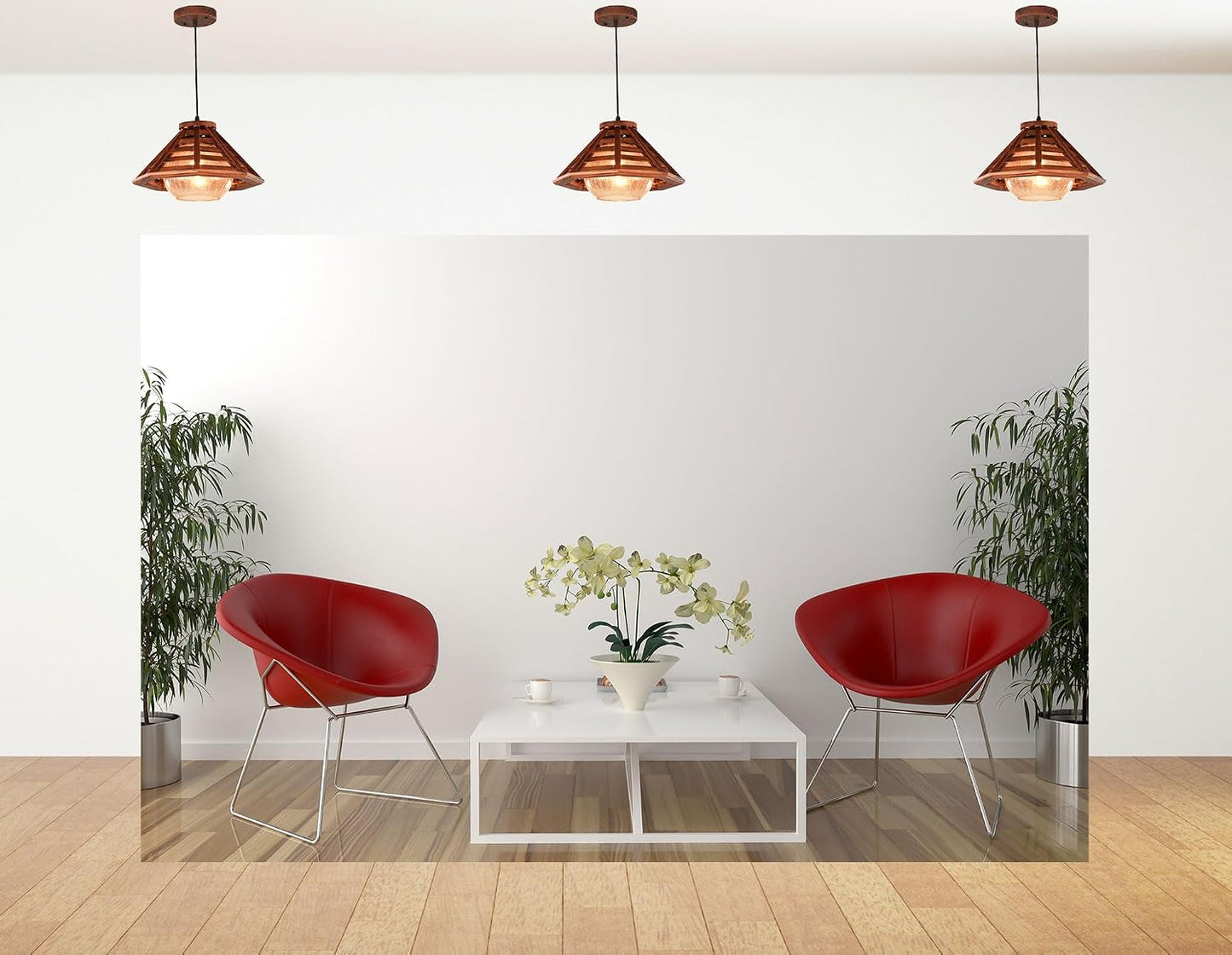 KeyWork 5x4ft Modern Red Accent Chairs Backdrop Contemporary Interior Photography Background for Minimalist Party