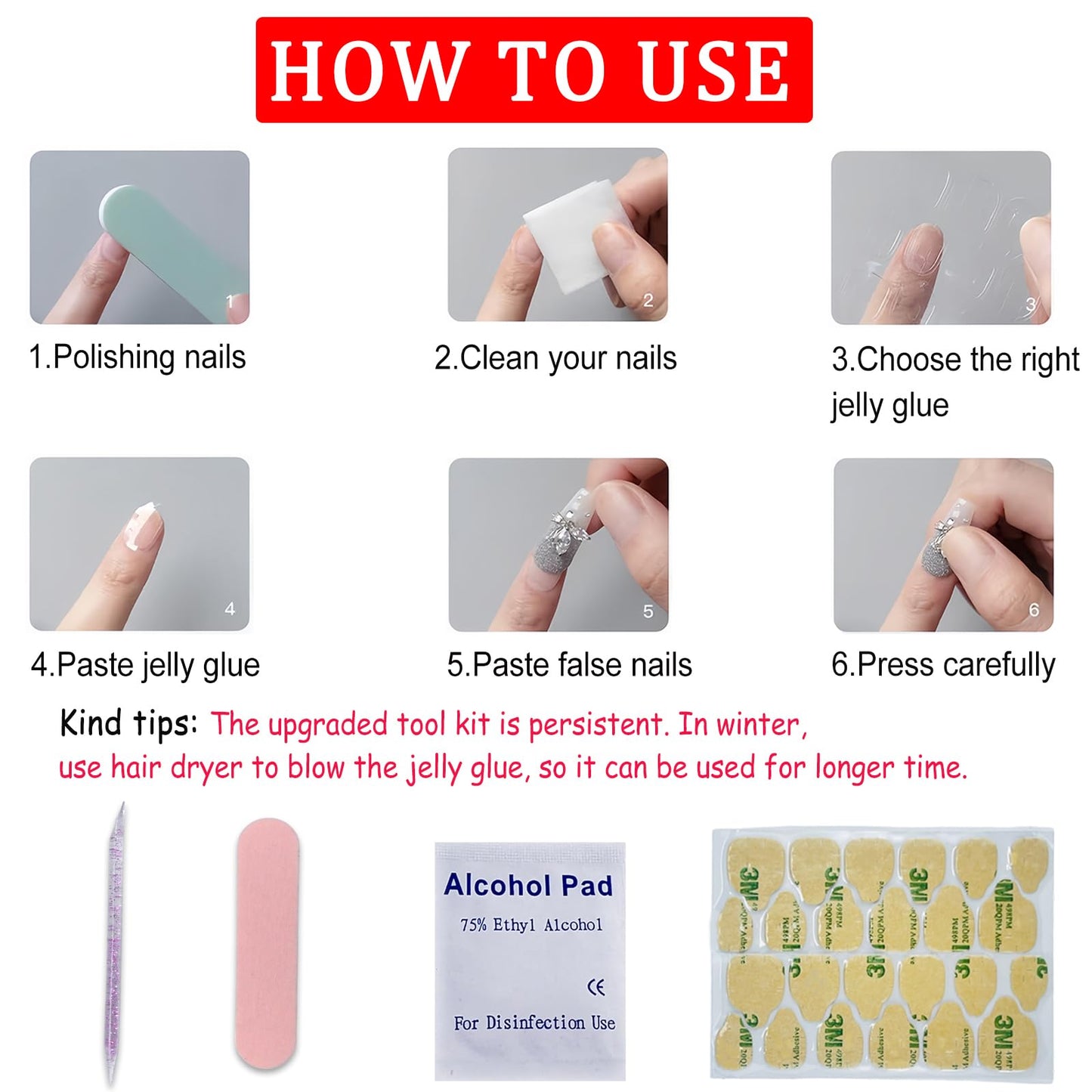24Pcs 4th of July Fireworks Press on Nails Short Square Fake Nails Red Blue American Flag False Nails Five-pointed Star Striped Acrylic Nails for Women Patriotic Holiday Manicure Decoration 24Pcs