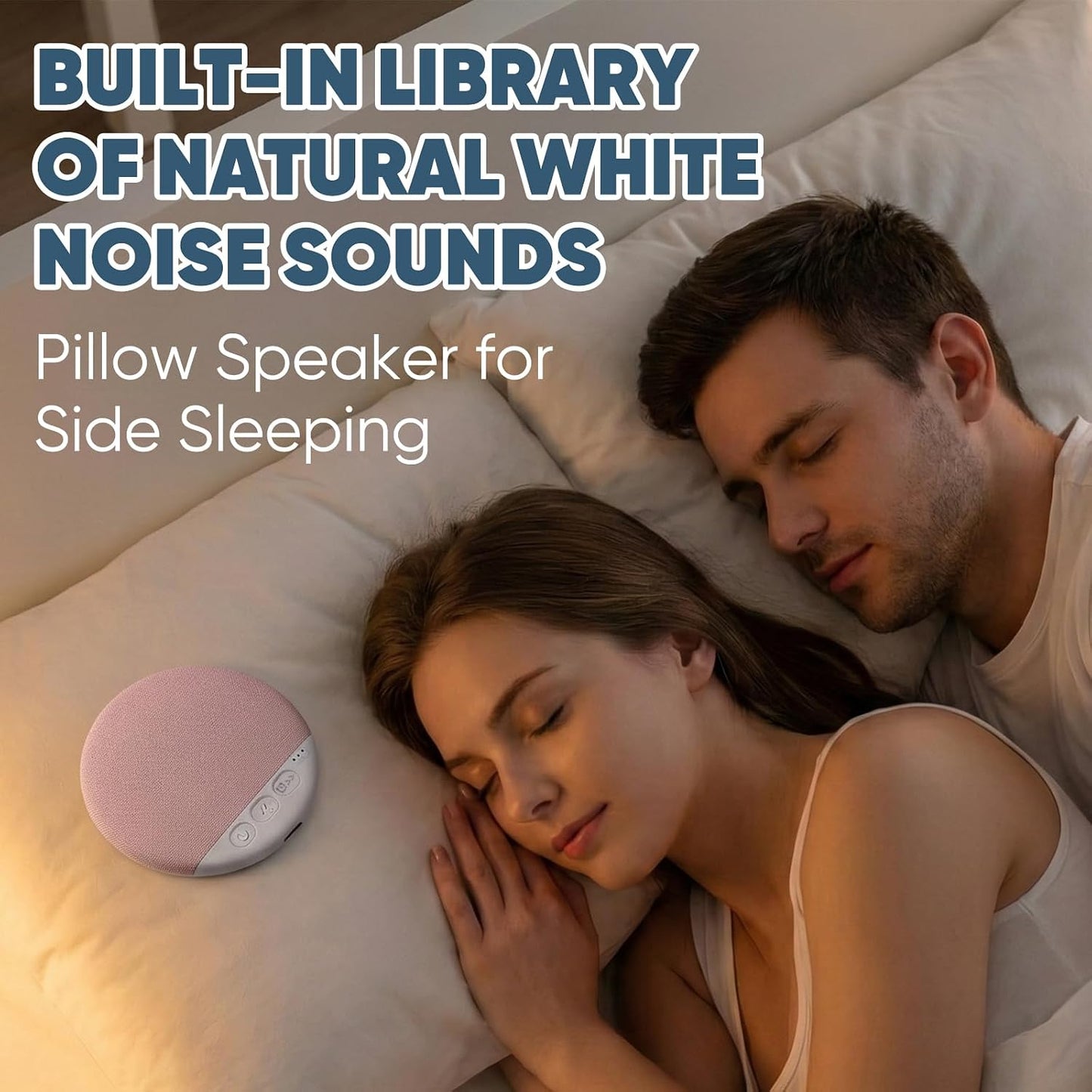 Lyercw 2026 New Sleep Pillow Speaker, Bluetooth Pillow Speaker, Ultra-Thin Stereo Bass with Timer and White Noise Sleep
