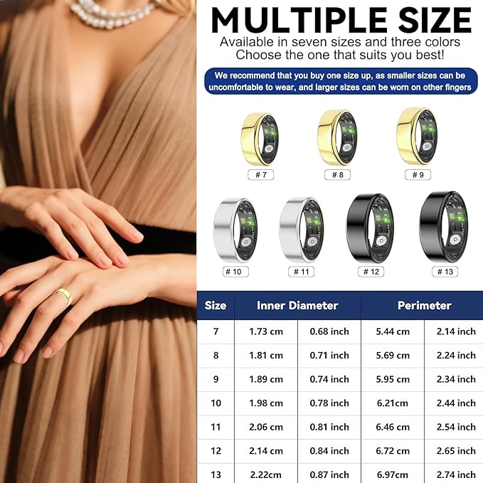 Smart Rings for Women Men,Fitness Tracker Ring,Heart Rate,Blood Oxygen,Blood Pressure,Step Tracker,Sleep Monitoring,No Subscription Fee,IP68 Waterproof Smart Ring for iPhone&Android(Pink 9)
