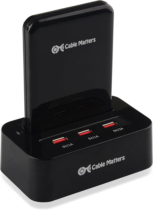 Cable Matters 3.0 2.5 Inch 3-Port SuperSpeed USB SATA Hard Drive Docking Station with USB Charging Hub