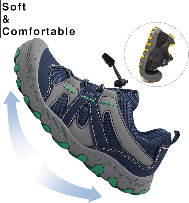 Mishansha Kids Hiking Boots Toddler Girls Boys Hiking Shoes Water-Resistant Anti-Collision Non-Slip Athletic Outdoor Trekking Boots