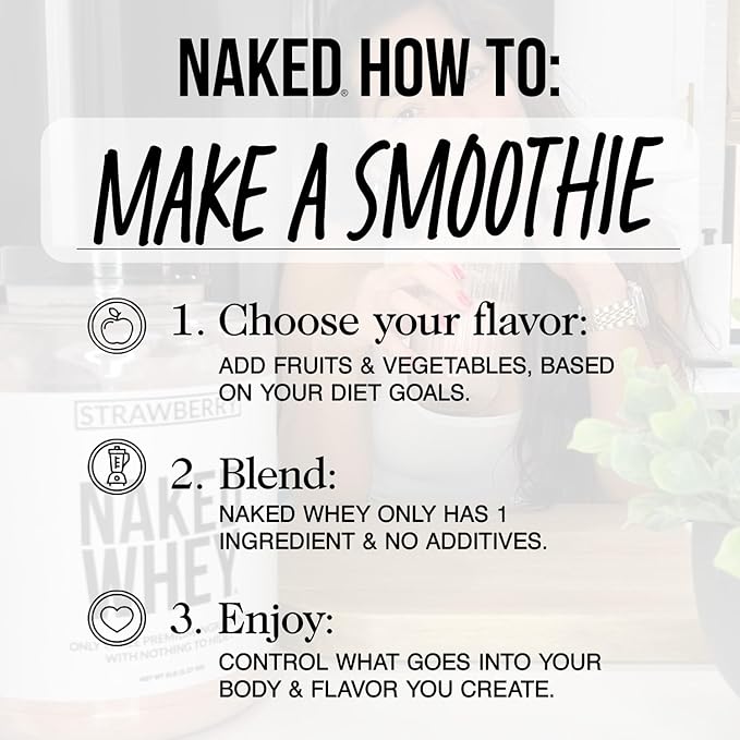 NAKED Whey Chocolate Peanut Butter Grass Fed Whey Protein Powder, No GMO, No Soy, and Gluten Free, Aid Growth and Recovery - 52 Servings