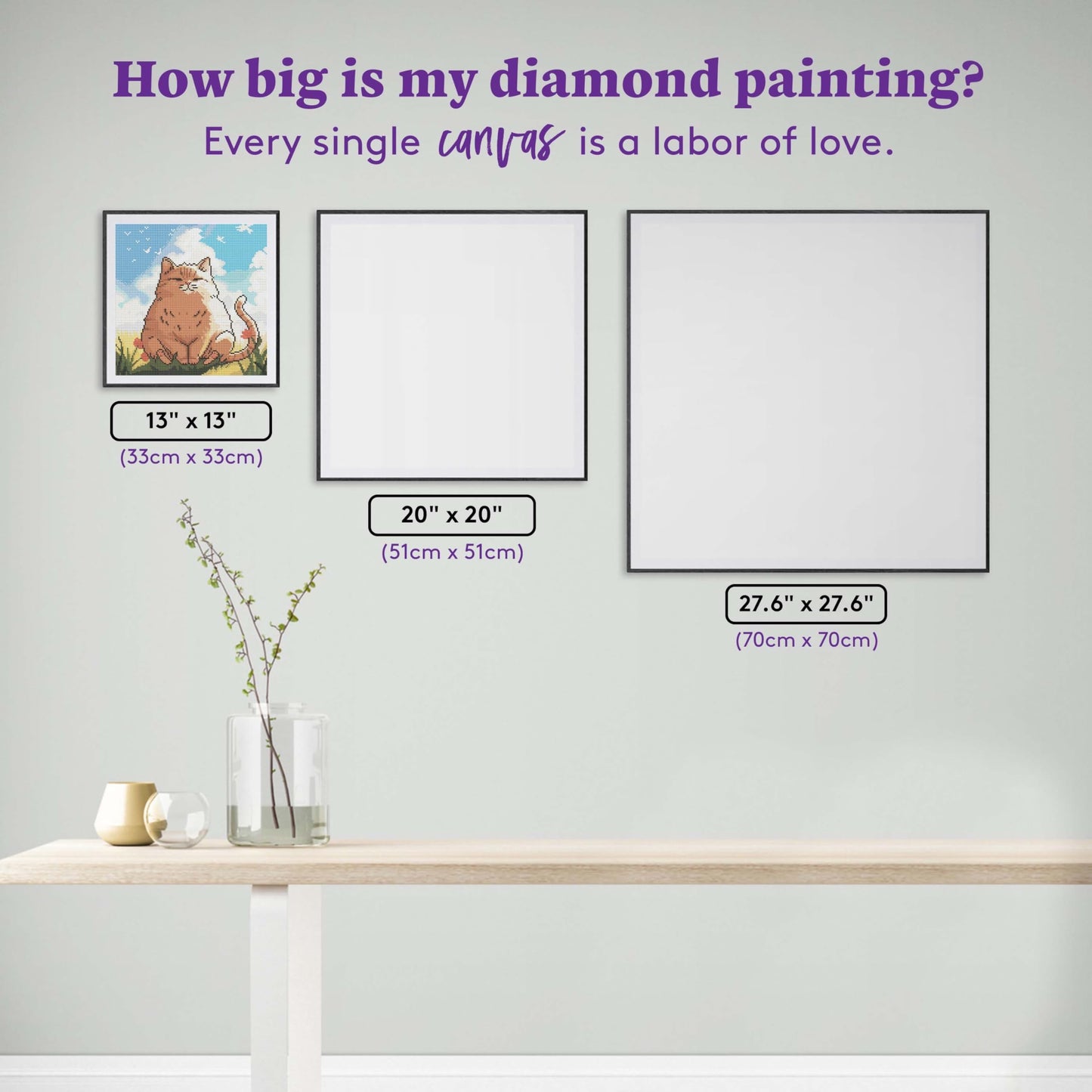 DIAMOND ART CLUB Meko the Cat Diamond Painting Kit, Fun DIY Crafts for Adults, Round Diamond Art Canvas, 13" x 13" (33 cm x 33 cm)