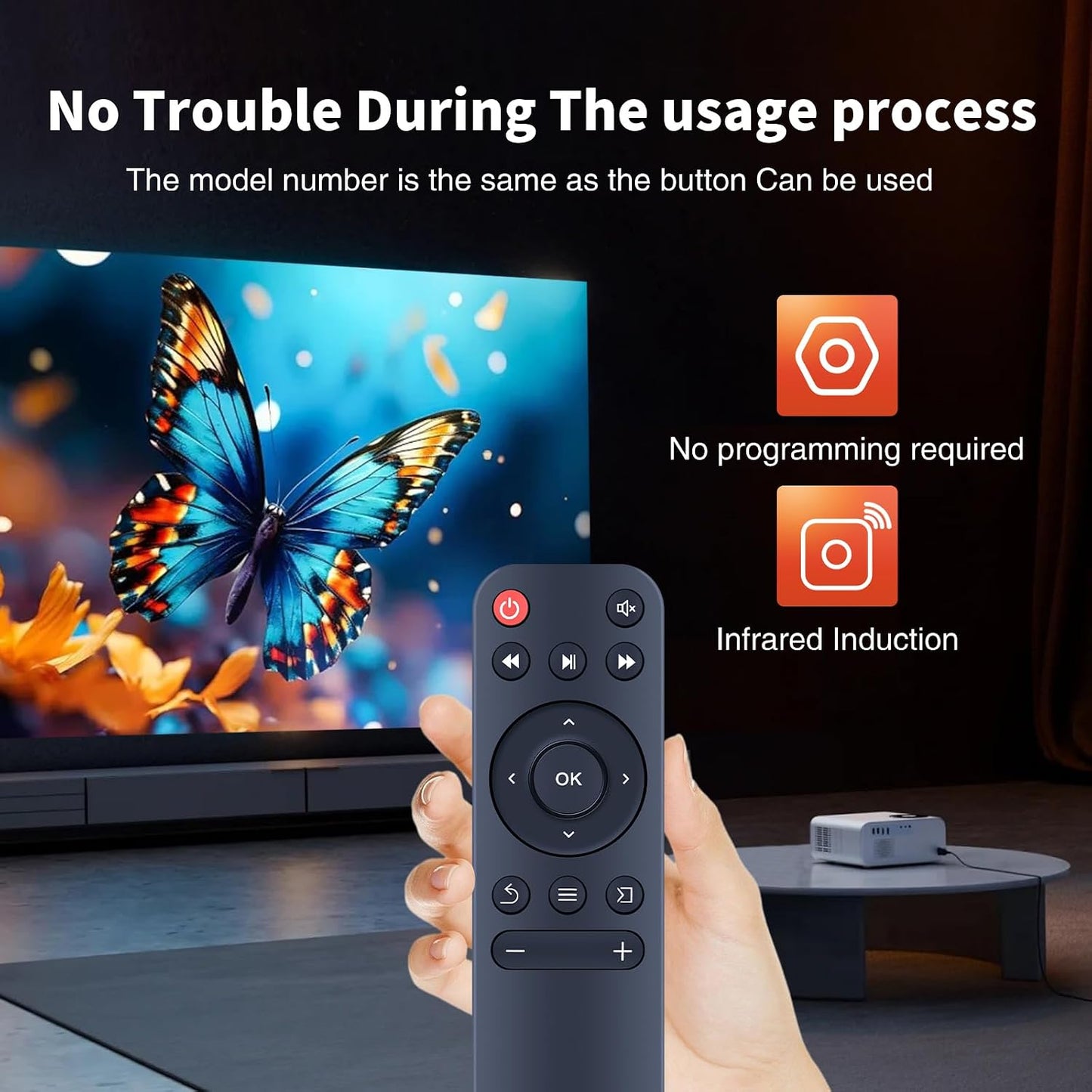 WDZP AT-M269D, GC06, YG300 YG300 New Projector Remote Control Replacement fit for Wielio ZDK Meer Pro Projectors