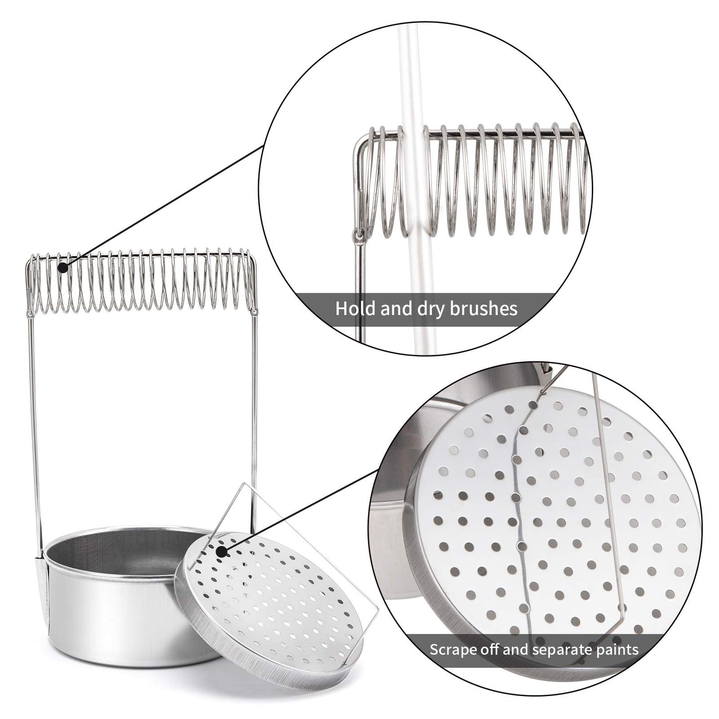 MyLifeUNIT Portable Artist Brush Washer, Paint Brush Cleaner with Wash Tank & Removable Screen