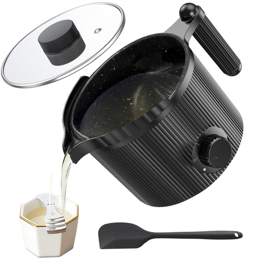 venpow Candle Wax Melter with Pour Spout, Candle Making Kit for Adult Beginners, 1.5L Large Capacity, for Making Candles and Soaps, Kit Includes Wax Melting Pot and Stirring Spoon - Black