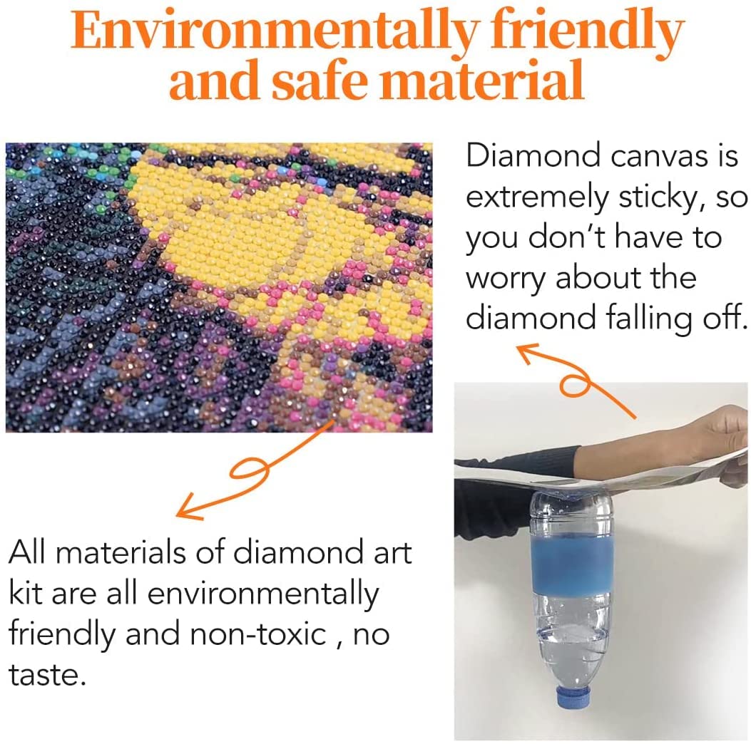 WHYCJXWL Diamond Art Kits for Adults and Kids, Full Drill Round Rhinestone Diamonds, Diamond Art (12X16 Inch)