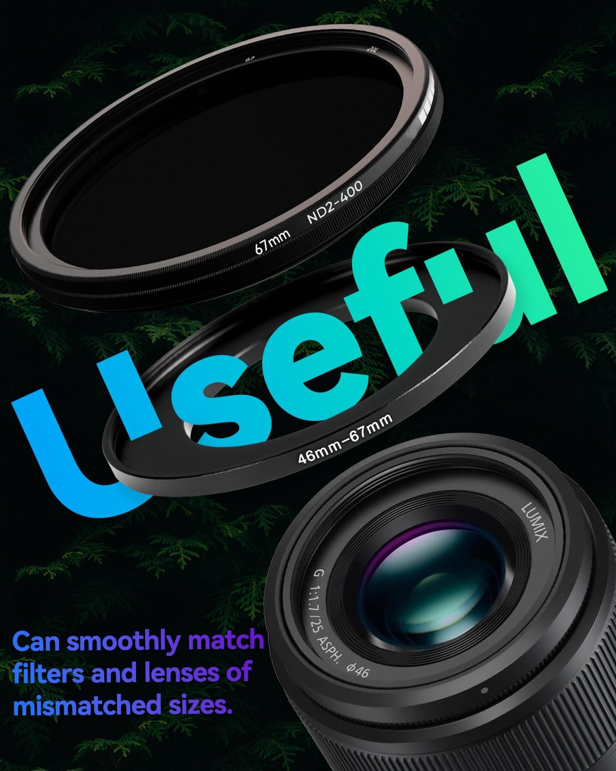 JOYTOLIN 62-77mm Metal Step-Up/Down Ring Adapter Compatible with Mirrorless Cameras DSLR Lens, UV CPL ND Filter Thread