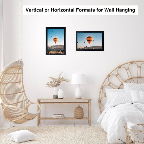 JCJMY 8x13 Picture Frame - Black Wall & Tabletop Display | Shatter-Resistant Plexiglass, Versatile Mounting Options