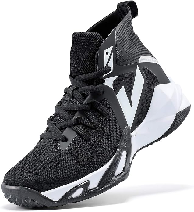 VITUOFLY Kids Basketball Shoes Boys Air Cushion Sneakers Girls Mid Top School Hoops Shoes Non-Slip Outdoor Sports Running Gym Comfortable Durable Little Kid/Big Kid