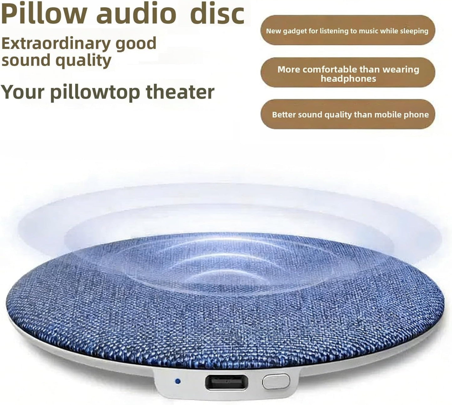 RiToEasysports Sleep Speaker, Multifunctional Bluetooth White Noise Pillow Speaker with Timer for Insomniacs Travelers