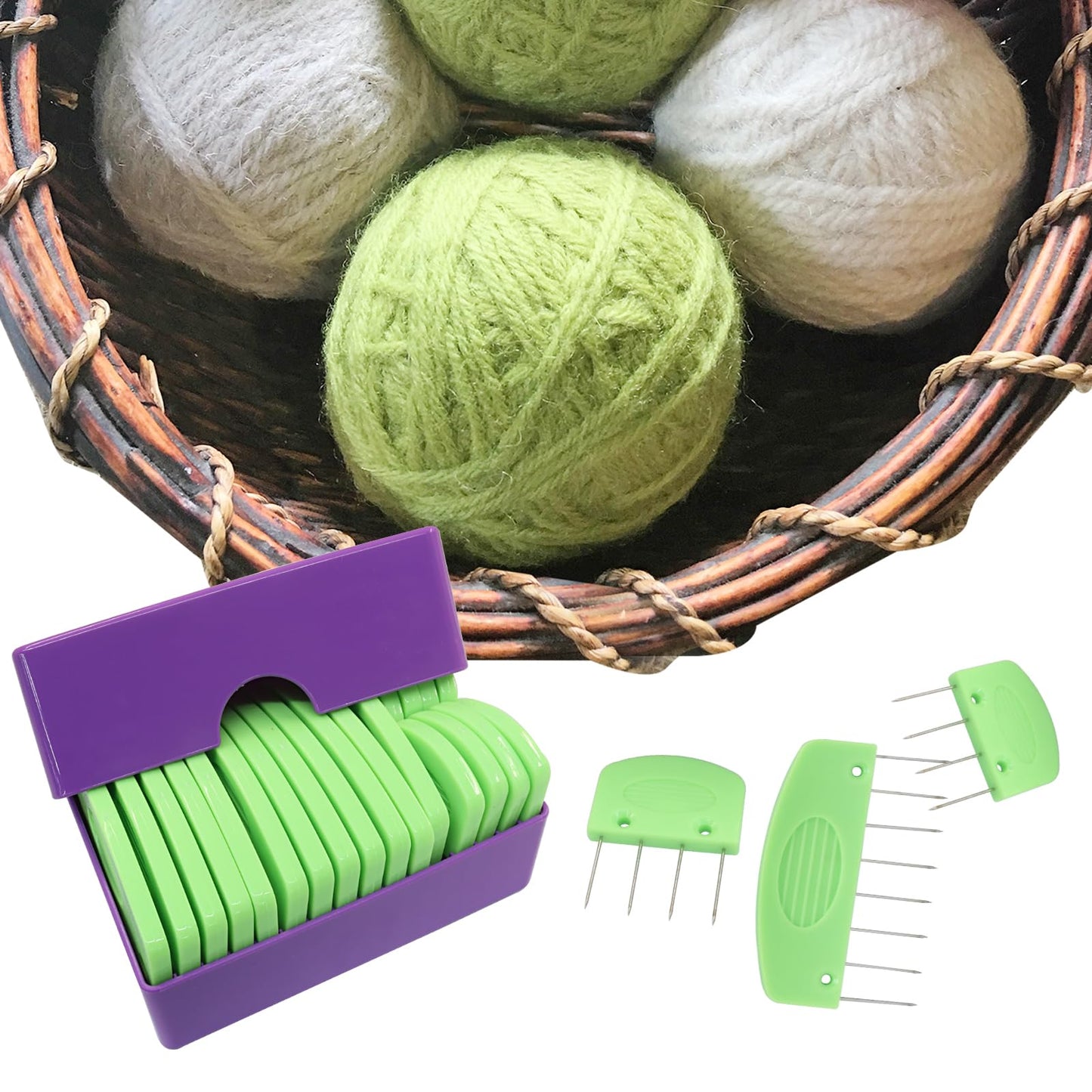 Verkelly 20 Pcs Knit Blocking Pins Combs Set - Knit Blockers Essential Blocking Tools for Knitting, Crochet, Lace, and Needlework Projects(Green)