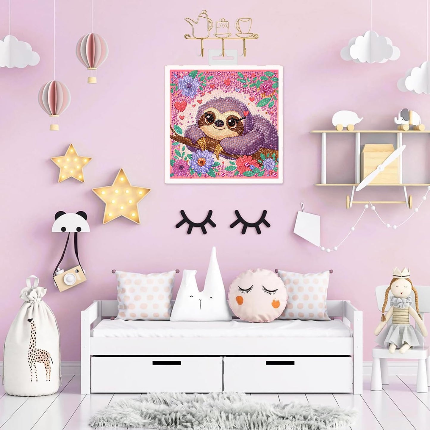 KINPLUB 6 Pack Diamond Art Kits for Kids, Cartoon Animals 5D Diamond Art Kits for Kids Beginners, Easy DIY Kids' Mosaic Kits Children Gem Art Dots Crafts for Home Wall Decor 6X6 Inch