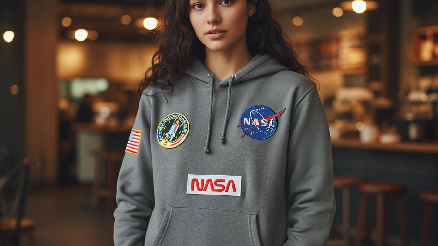 6 pcs Set NASA Astronaut Patches USA Flag Space Shuttle Iron On/Sew On for Jacket, Backpack, Cap - Embroidered Appliques