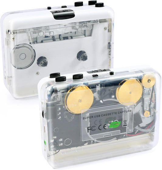 Burtowic Cassette MovementEarphone,Cassette MP3 Auto Reverse Clear Stereo Player,Built-in Cool Copper Wheel Tape