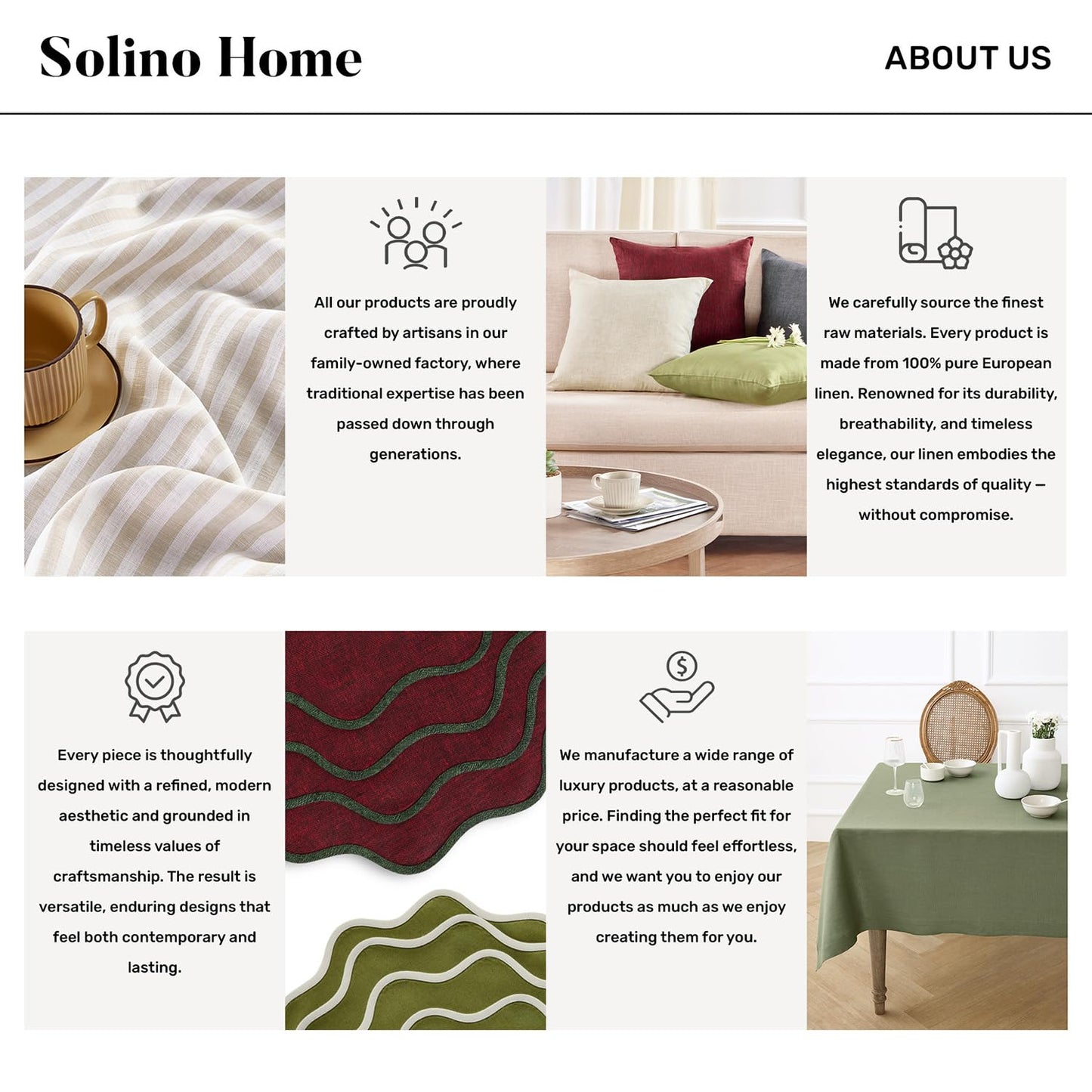 Solino Home Linen White Square Tablecloth 52 x 52 Inch - 100% Pure Linen Table Throw - Fete, Machine Washable Table Cloth for Mothers Day, Spring, Summer, Memorial Day