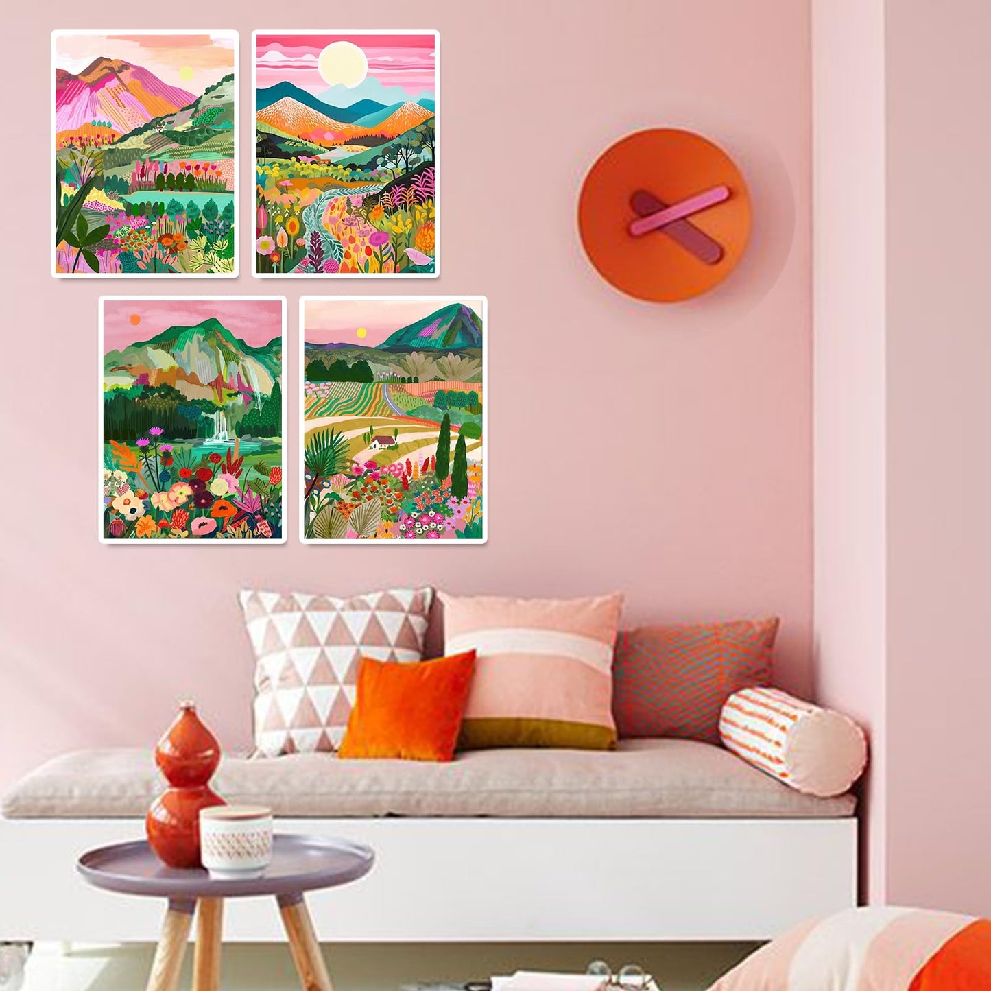 4 Pack Flowers Diamond Art Kits for Adults, 5D DIY Diamond Painting Kits for Beginner, Diamond Dots Full Drill Crafts for Gem Art Dot Art for Adults Home Wall Decor for Teens Boys Girls 12x16 inch