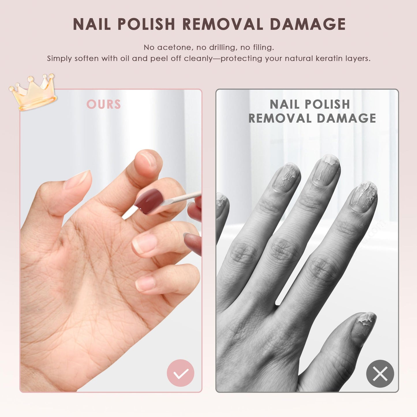 KHARITA Semi Cured Gel Nail Strips – Real Gel Nail Polish UV Wraps for Brittle Nails | Waterproof Long Lasting Easy Peel-Off Removal | Hema-Free | Ombre Brown Salon Sticker Kit with File & Stick