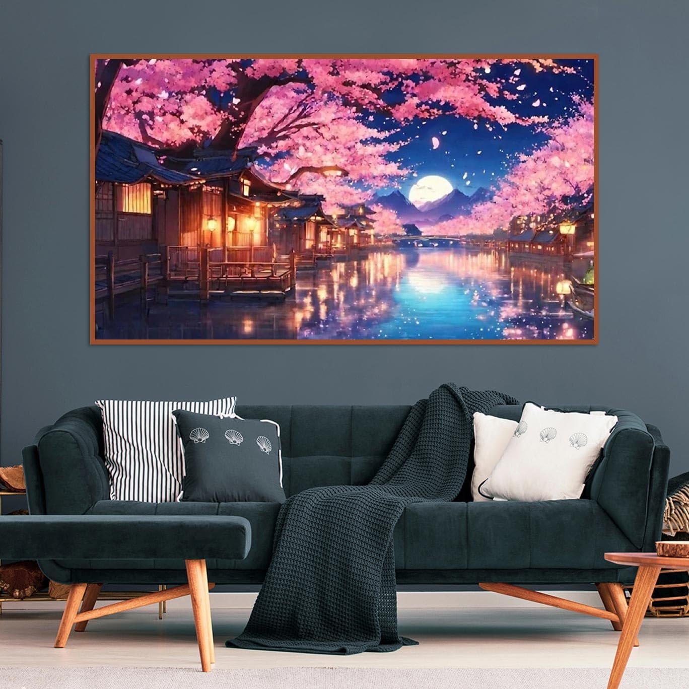 pchmcu Large Diamond Art Kits for Adults - 5D Sakura Diamond Painting Kits for Adults,DIY Full Drill Crystal Rhinestone Arts and Crafts,Picture Paint with Diamond Home Wall Decor 27.5 X 15.7inch
