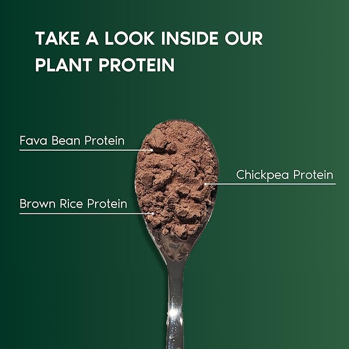Primal Harvest Vegan Protein Powder for Nutritional Weight Support 20g Plant-Based Protein Per Serving from Fava Beans Chickpeas & Rice Chocolate Flavor 405g Gluten-Free Soy-Free No Added Sugar