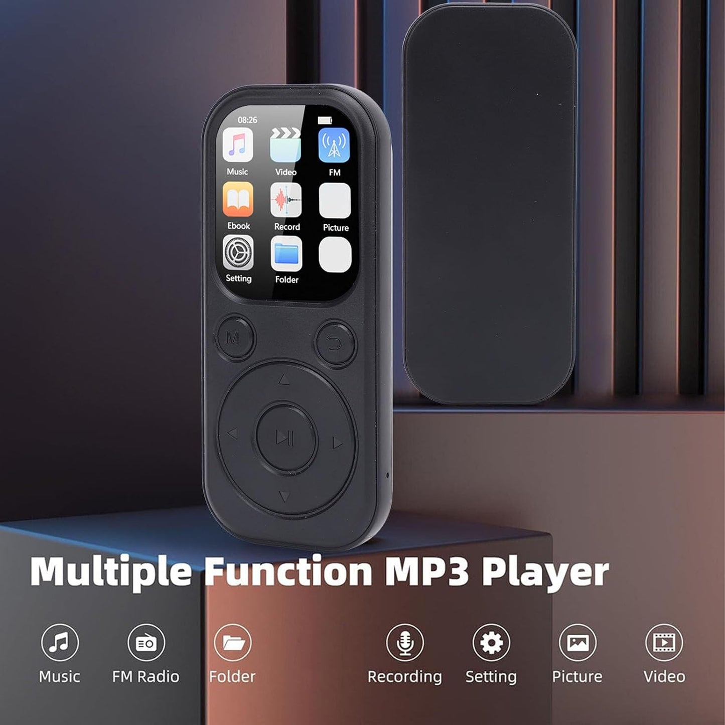 Bewinner MP3 5.4, 2.01 Inch 128GB Player with Bluetooth HiFi Sound Quality Portable Music Player with Screen