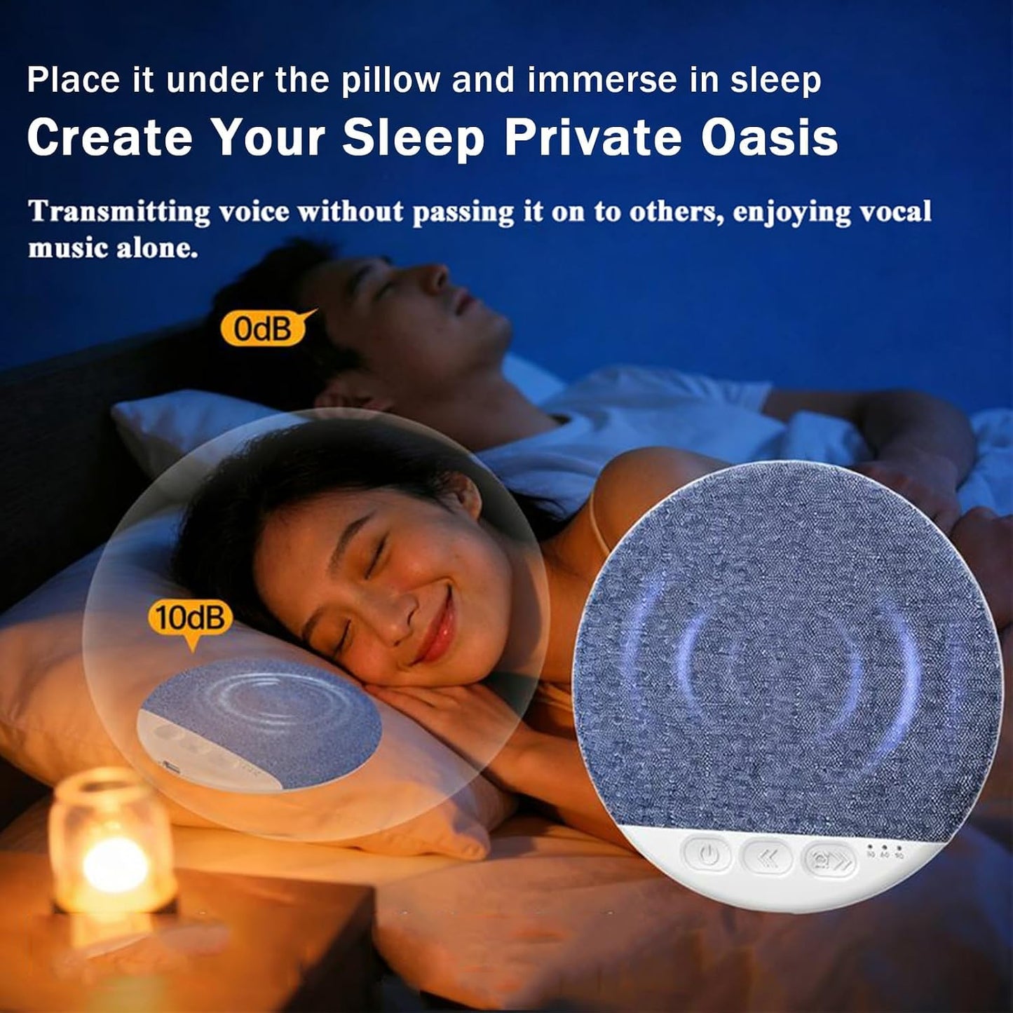 Generic 2 Pack S1 (Blue*1) Bluetooth Pillow Speaker for Sleeping, Ultra-Thin Bluetooth Pillow Speaker with White Noise