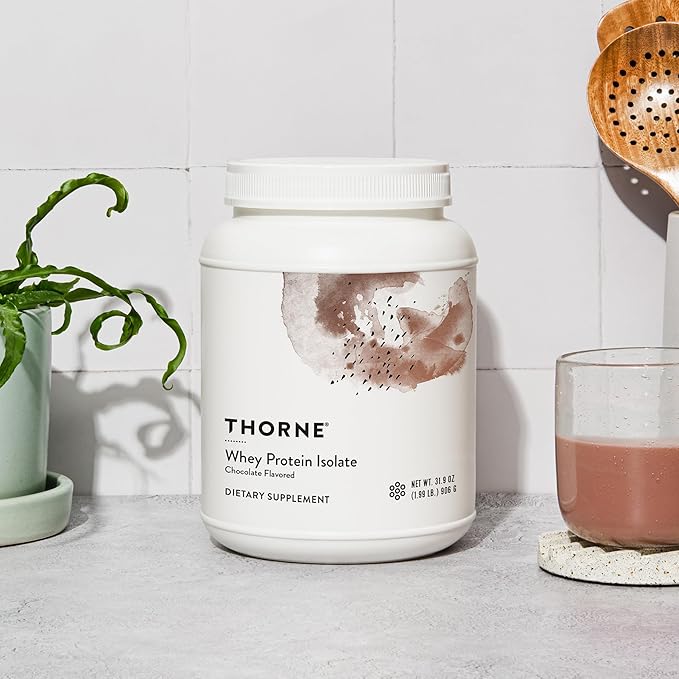 THORNE - Whey Protein Isolate - 21 Grams of Easy-to-Digest Whey Protein Powder - NSF Certified for Sport - Chocolate - 31.9 Ounces - 30 Servings