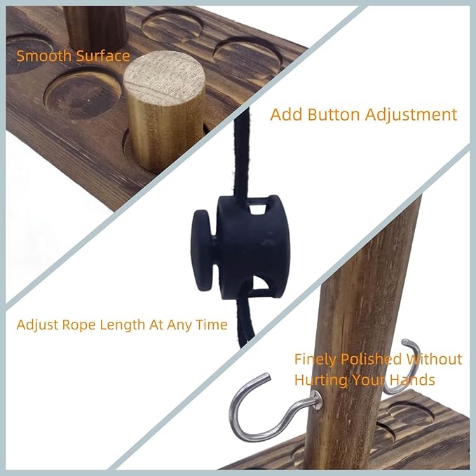 Board Games for Indoor/Outdoor Family & Party Fun - Ring Toss Game Set with Easy Assembly, Perfect for Halloween Games, Thanksgiving, Christmas Parties & White Elephant Exchanges - Portable Design