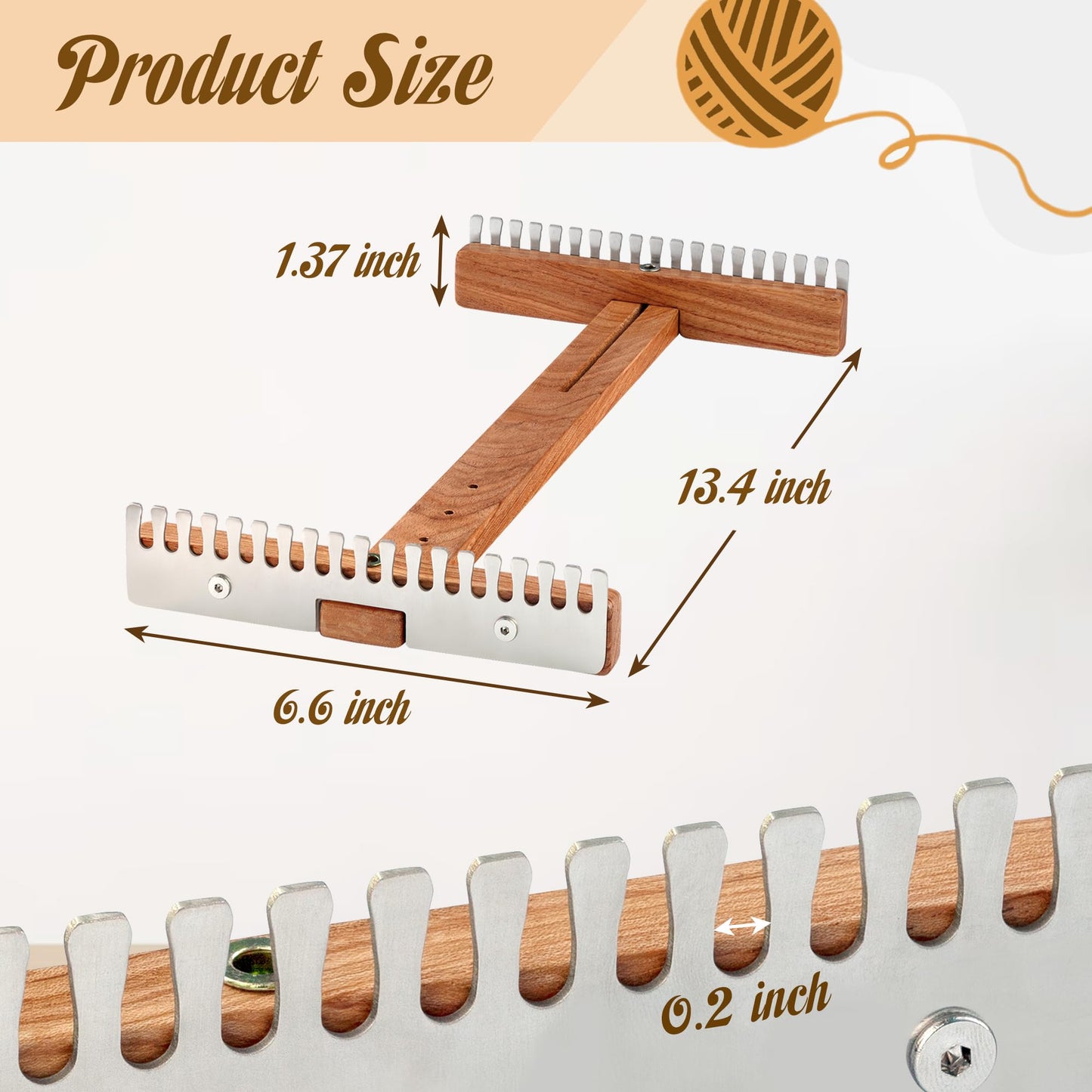 Savina Adjustable Tapestry Weaving Loom, Small Expandable 3.5in to 11.8in, Wooden Frame for Weaving Yarn, Art Projects, Ideal for Beginners & Advanced.