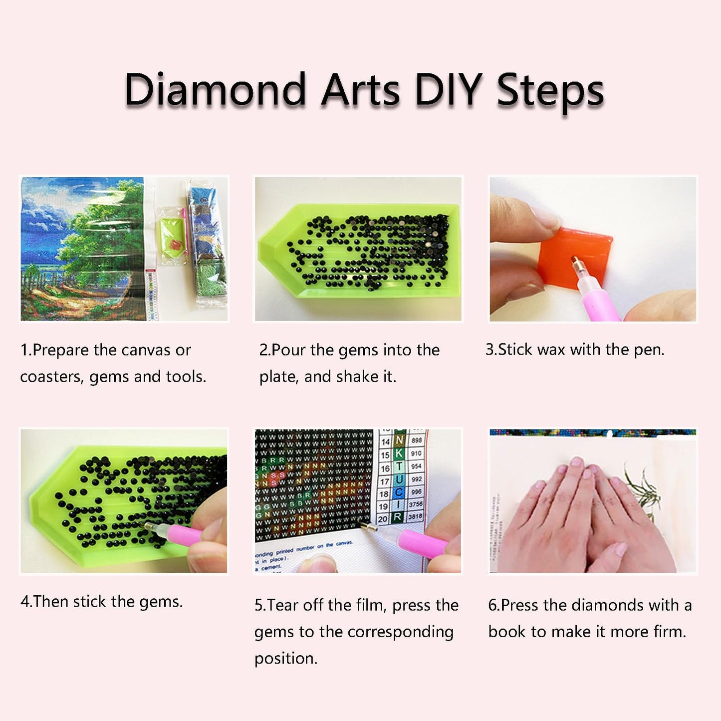 Muzagroo Art Diamond Painting Kits for Adults, DIY 5D Diamond Art Kits for Beginners, Abstract Landscape Arts and Crafts for Living Room, 4 PCS Kids Room Wall Art